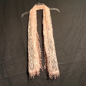 Pink lace scarf